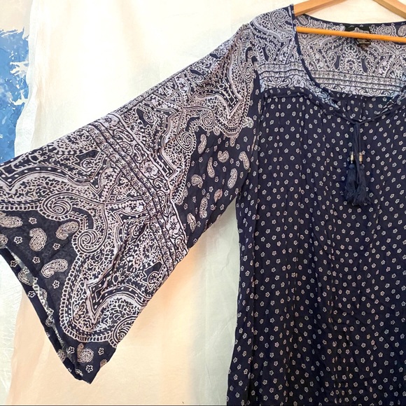 BOHO Womens Summer Dress - Blue design Size Large - Picture 4 of 10